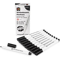 educational colours whiteboard marker bullet tip 2.9mm black pack 10