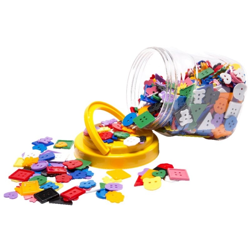 Image for EDUCATIONAL COLOURS BUTTON COUNTERS ASSORTED 500G JAR from PaperChase Office National