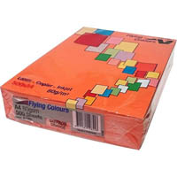 flying colours coloured a4 copy paper 80gsm saffron (orange) pack 500 sheets
