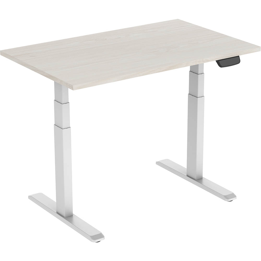 Image for ERGOVIDA EED-623D ELECTRIC SIT-STAND DESK 1500 X 750MM WHITE/LIGHTWOOD from Aztec Office National