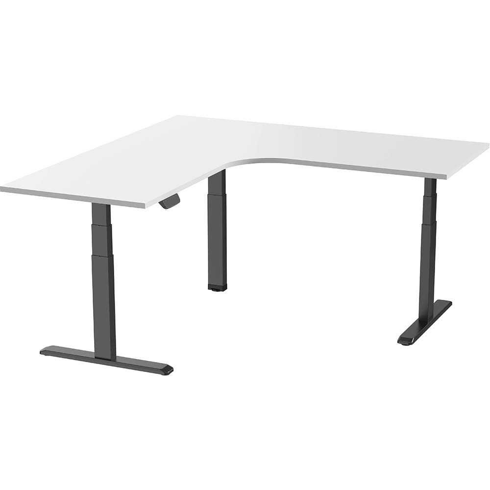 Image for ERGOVIDA EED-633D ELECTRIC SIT-STAND CORNER DESK 1800 X 1800 X 750MM BLACK/WHITE from Surry Office National