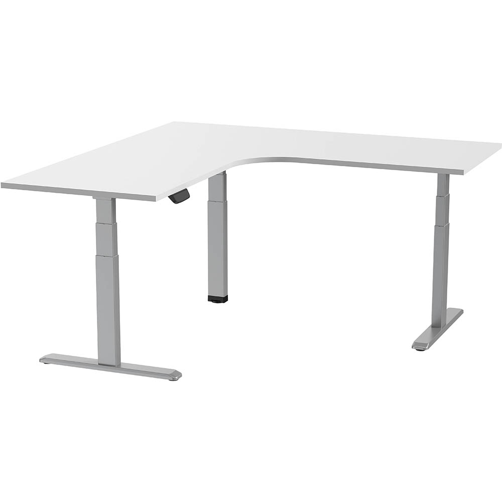 Image for ERGOVIDA EED-633D ELECTRIC SIT-STAND CORNER DESK 1800 X 1800 X 750MM GREY/WHITE from Complete Stationery Office National (Devonport & Burnie)
