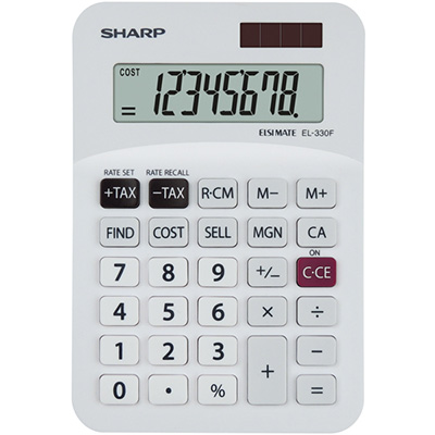 Image for SHARP EL-330F DESKTOP CALCULATOR 8 DIGIT WHITE from PaperChase Office National