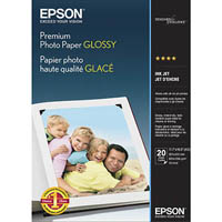 epson s041288 premium glossy photo paper 255gsm a3 white pack 20