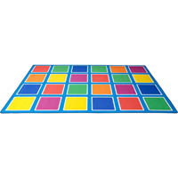 elizabeth richards colour squares placement rug 24 squares 3m x 2m light blue