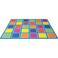 elizabeth richards colour squares placement rug 30 squares 4m x 3m light blue