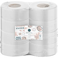 regal eco recycled jumbo toilet roll 1-ply 500m white carton 8