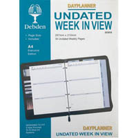 debden dayplanner executive edition refill non-dated weekly to view 210 x 297mm