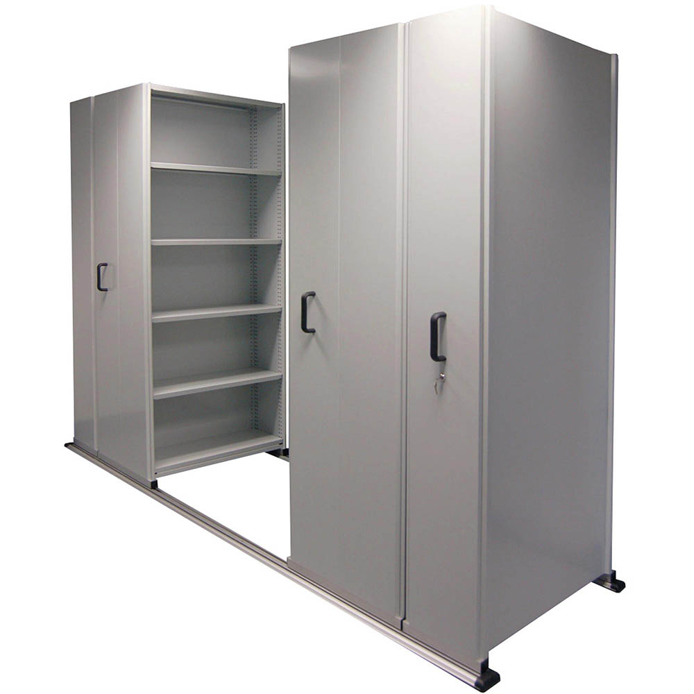 Image for APC EZISLIDE AISLE SAVER 6 BAY 5 SHELVES 3500 X 2175 X 900 X 400MM CYBER GREY from Discount Office National