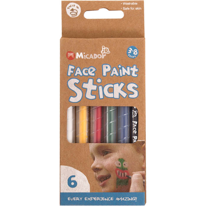 Image for MICADOR TWISTABLE FACE PAINT STICKS ASSORTED PACK 6 from OFFICE NATIONAL CANNING VALE
