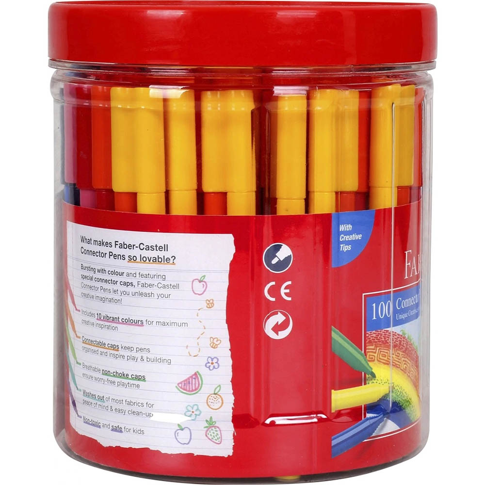 Image for FABER-CASTELL CONNECTOR PENS ASSORTED TUB 100 from Coleman's Office National