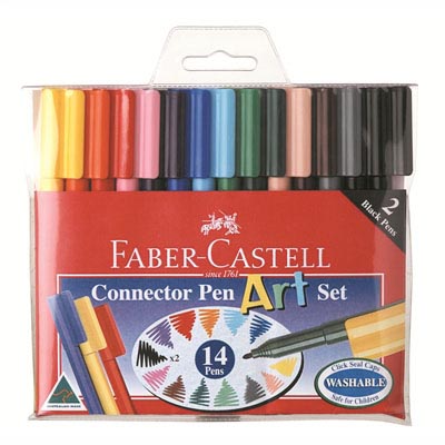 Image for FABER-CASTELL CONNECTOR PENS ASSORTED WALLET 14 from Ezi Office National Tweed
