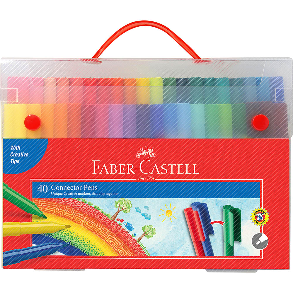 Image for FABER-CASTELL CONNECTOR PENS ASSORTED PACK 40 from Office National Hobart