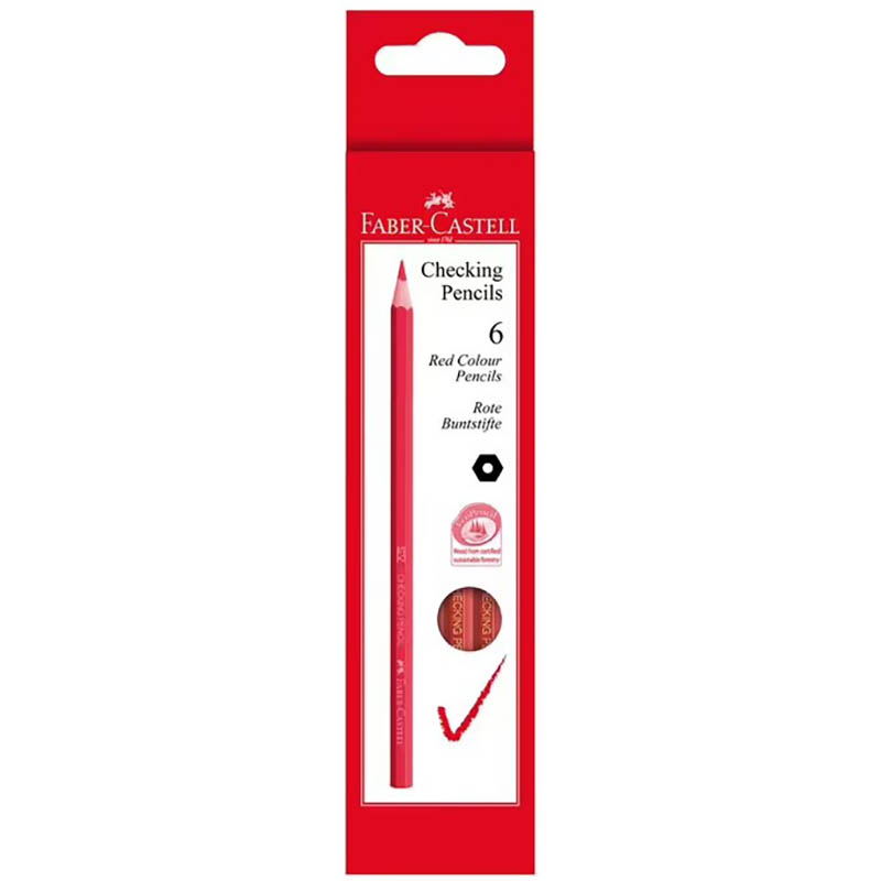 Image for FABER-CASTELL CHECKING PENCIL RED PACK 6 from Emerald Office Supplies Office National
