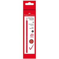 faber-castell checking pencil red pack 6