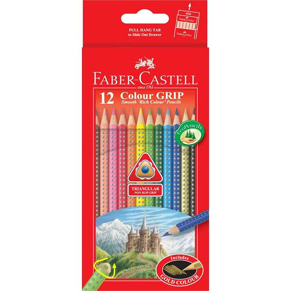 Image for FABER-CASTELL GRIP TRIANGULAR COLOURED PENCILS ASSORTED PACK 12 from Commercial Stationery Office National