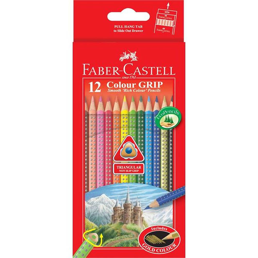 Image for FABER-CASTELL GRIP TRIANGULAR COLOURED PENCILS ASSORTED PACK 12 from PaperChase Office National