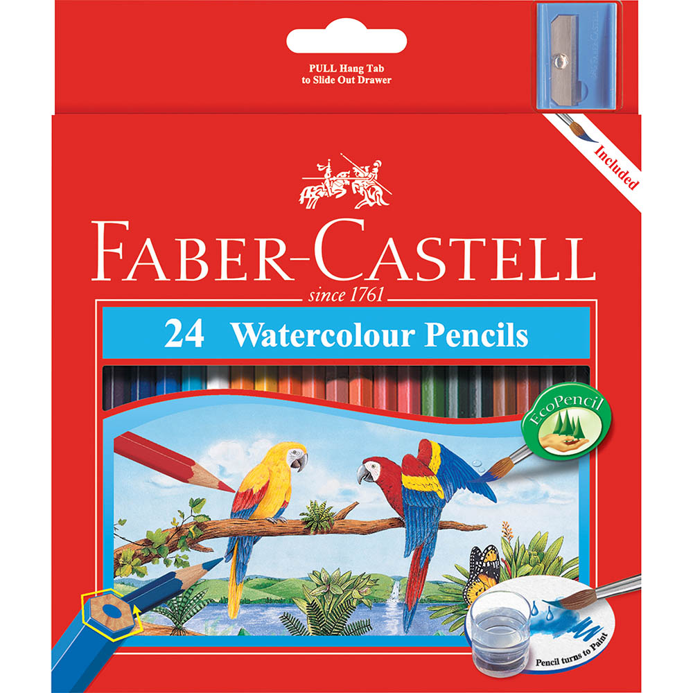 Image for FABER-CASTELL WATERCOLOUR PENCILS ASSORTED PACK 24 from Emerald Office Supplies Office National