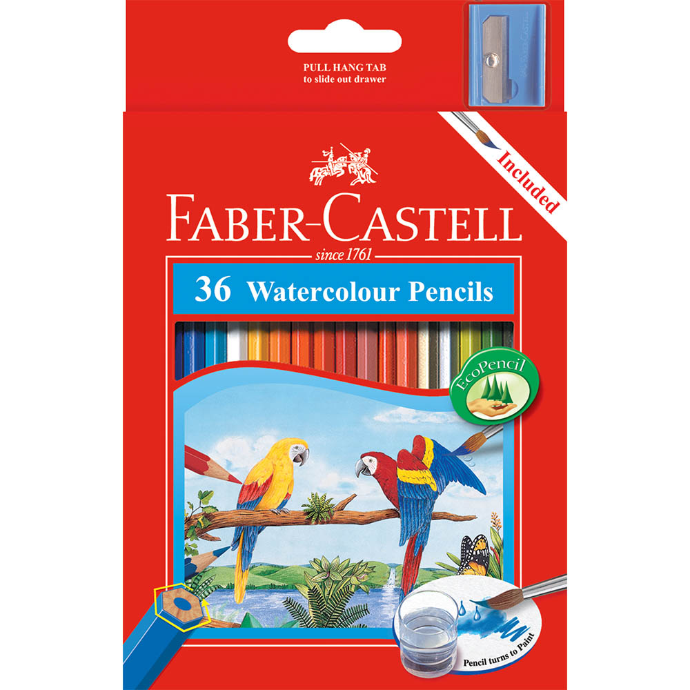 Image for FABER-CASTELL WATERCOLOUR PENCILS ASSORTED PACK 36 from Surry Office National