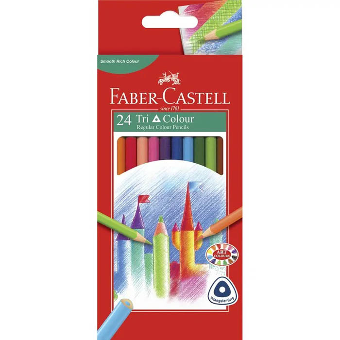 Image for FABER-CASTELL TRIANGULAR COLOUR PENCILS ASSORTED PACK 24 from Angletons Office National