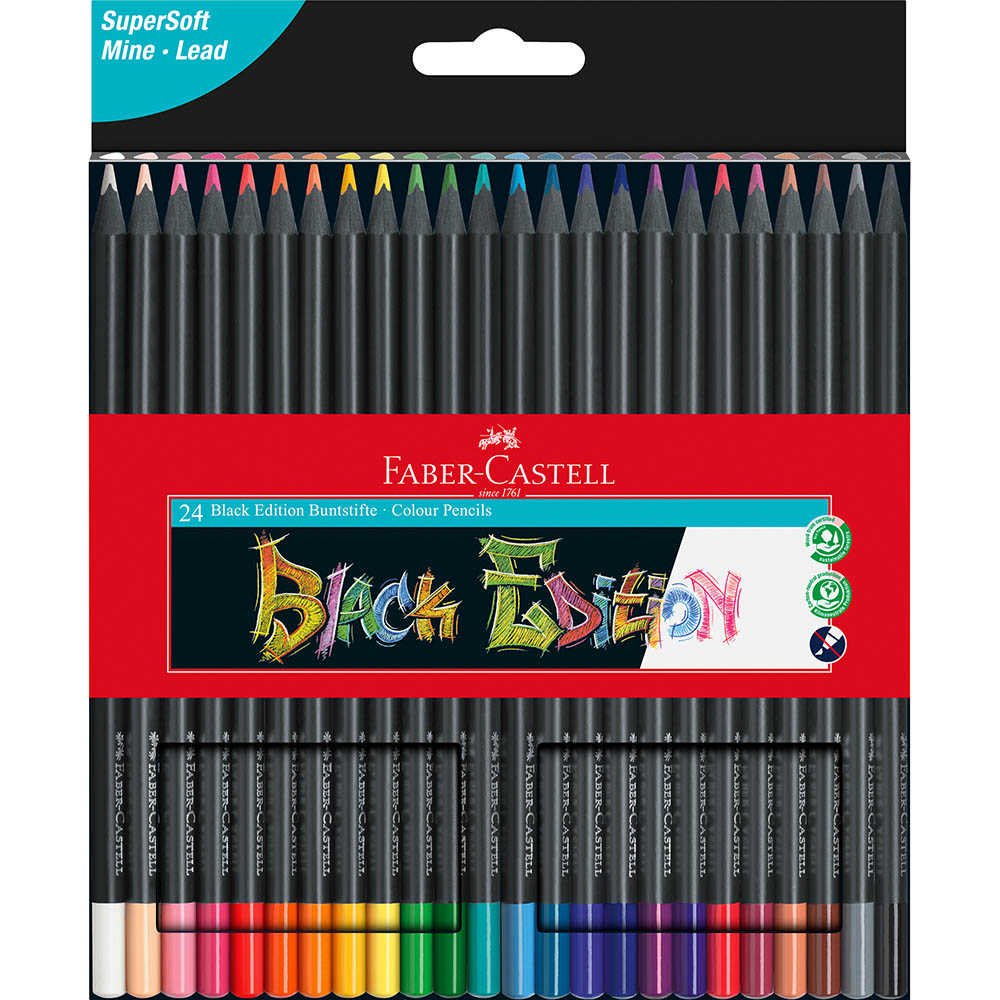 Image for FABER-CASTELL BLACK EDITION COLOUR PENCILS ASSORTED PACK 24 from Paul John Office National