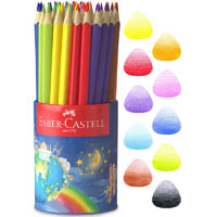 faber-castell junior triangular colour pencils assorted cup 50