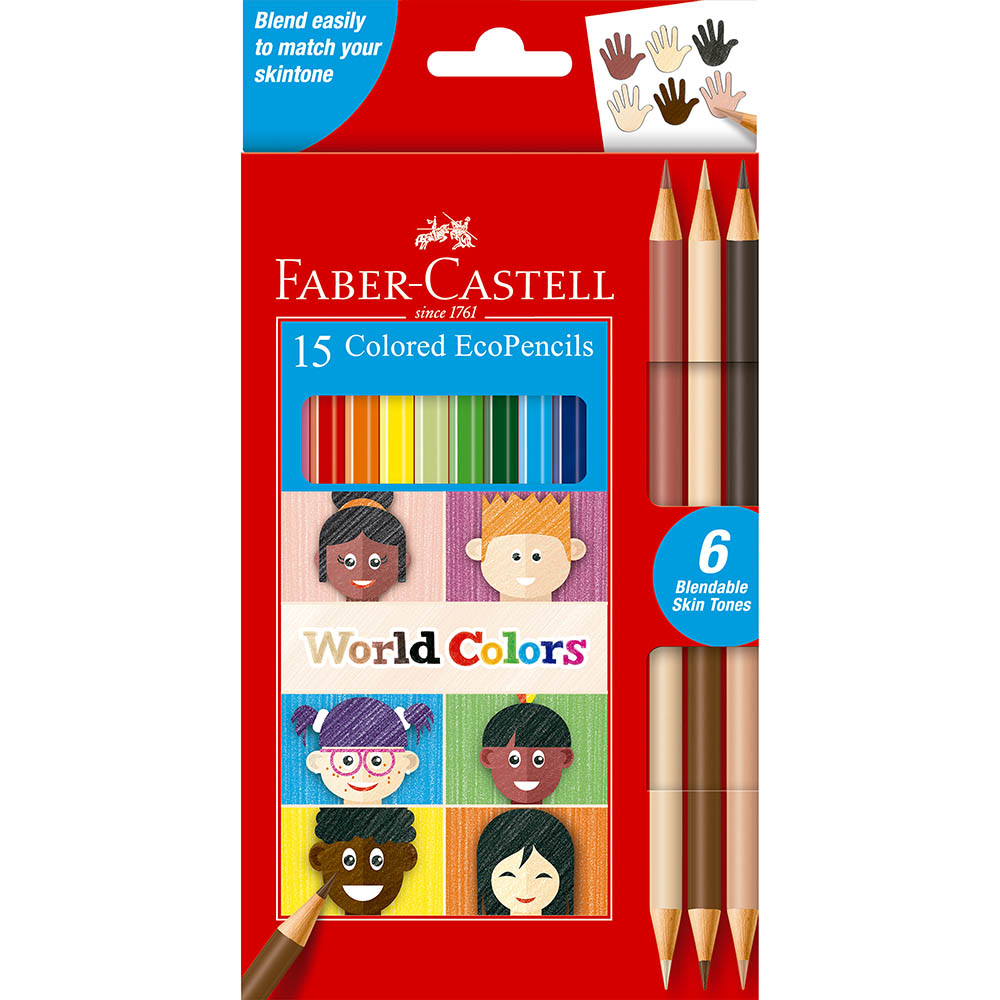 Image for FABER-CASTELL COLOUR PENCILS WORLD COLOURS ASSORTED PACK 15 from OFFICE NATIONAL CANNING VALE