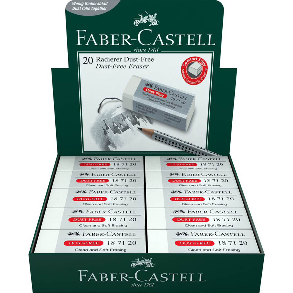 Image for FABER-CASTELL DUST FREE ERASERS LARGE BOX 20 from Office National ONE Solution Business Supplies