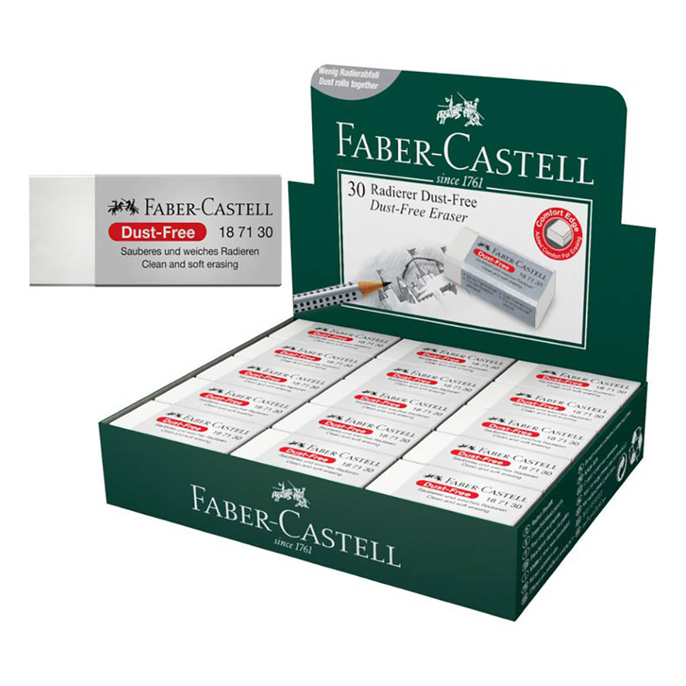 Image for FABER-CASTELL DUST FREE ERASERS MEDIUM BOX 30 from Mackay Business Machines (MBM) Office National