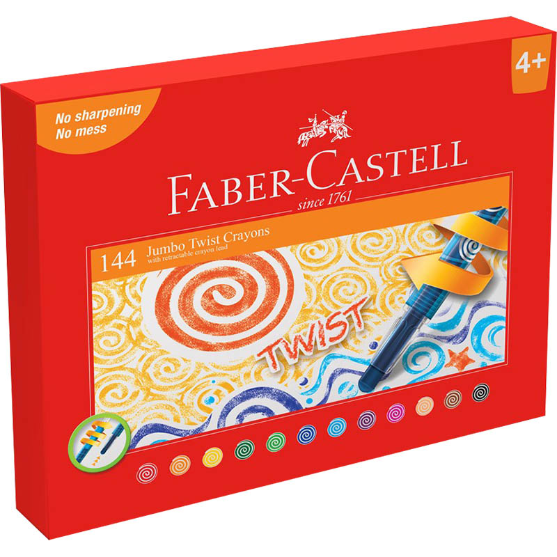 Image for FABER-CASTELL JUMBO TWIST CRAYONS ASSORTED CLASSPACK 144 from Office National Port Augusta