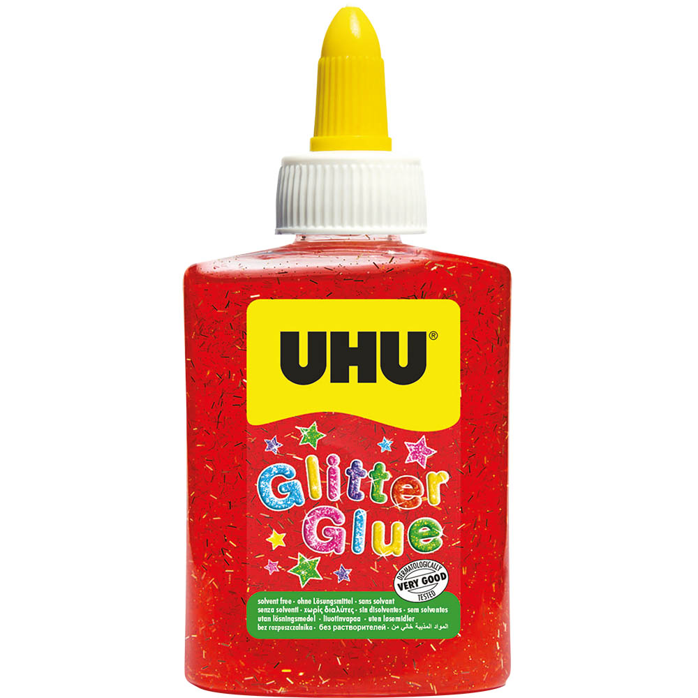 Image for UHU GLITTER GLUE BOTTLE 88ML RED from Aztec Office National Melbourne