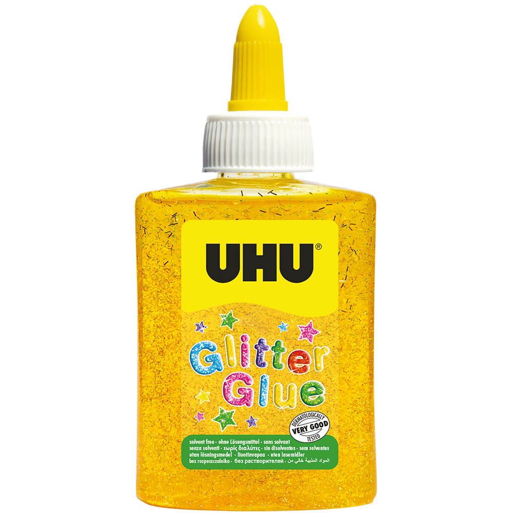 Image for UHU GLITTER GLUE BOTTLE 88ML YELLOW from Aztec Office National