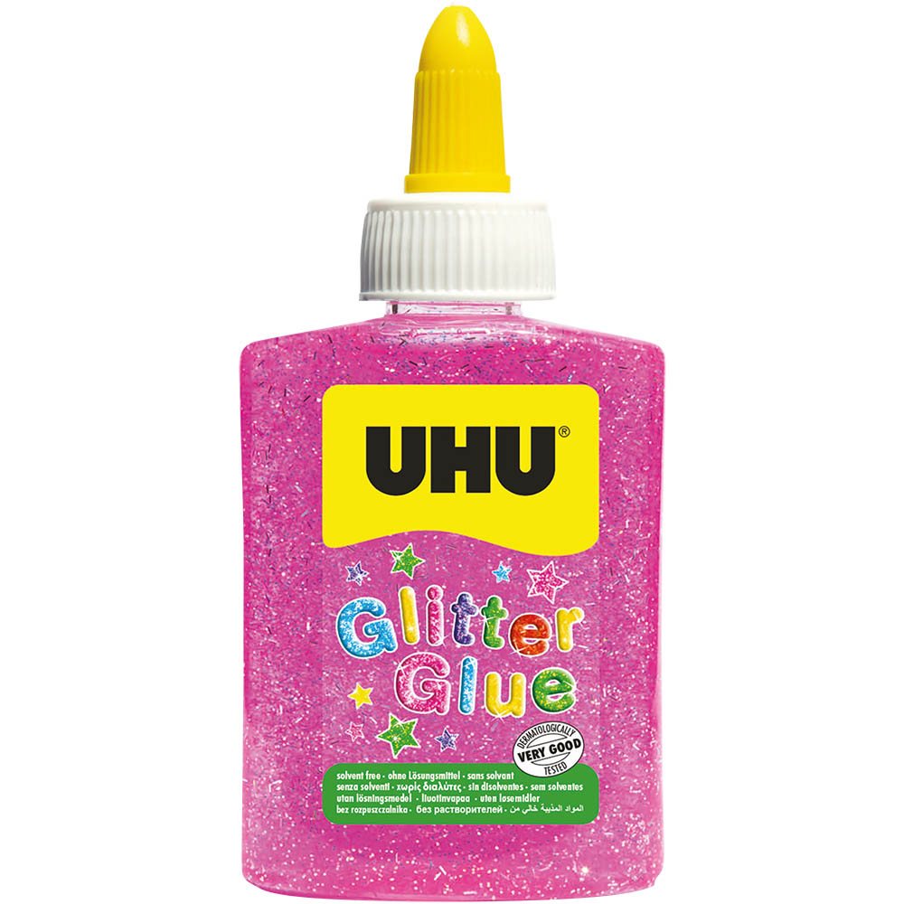 Image for UHU GLITTER GLUE BOTTLE 88ML PINK from Angletons Office National