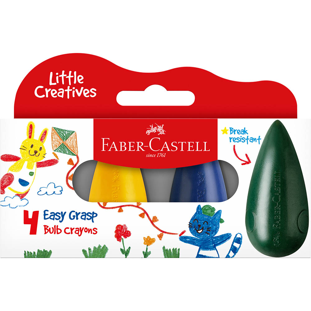 Image for FABER-CASTELL LITTLE CREATIVES EASY GRASP BULB CRAYON ASSORTED SET 4 from Office National Balcatta