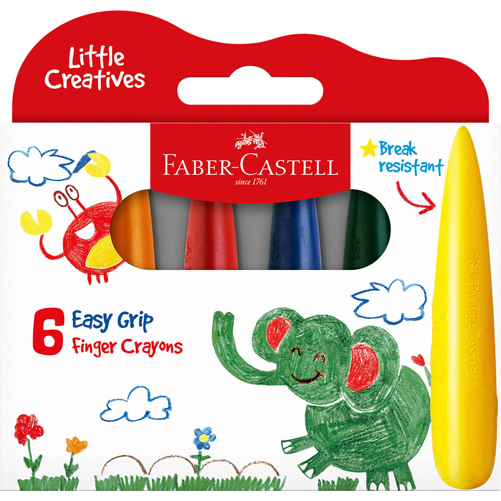 Image for FABER-CASTELL LITTLE CREATIVES EASY GRASP FINGER CRAYON SET 6 from Discount Office National