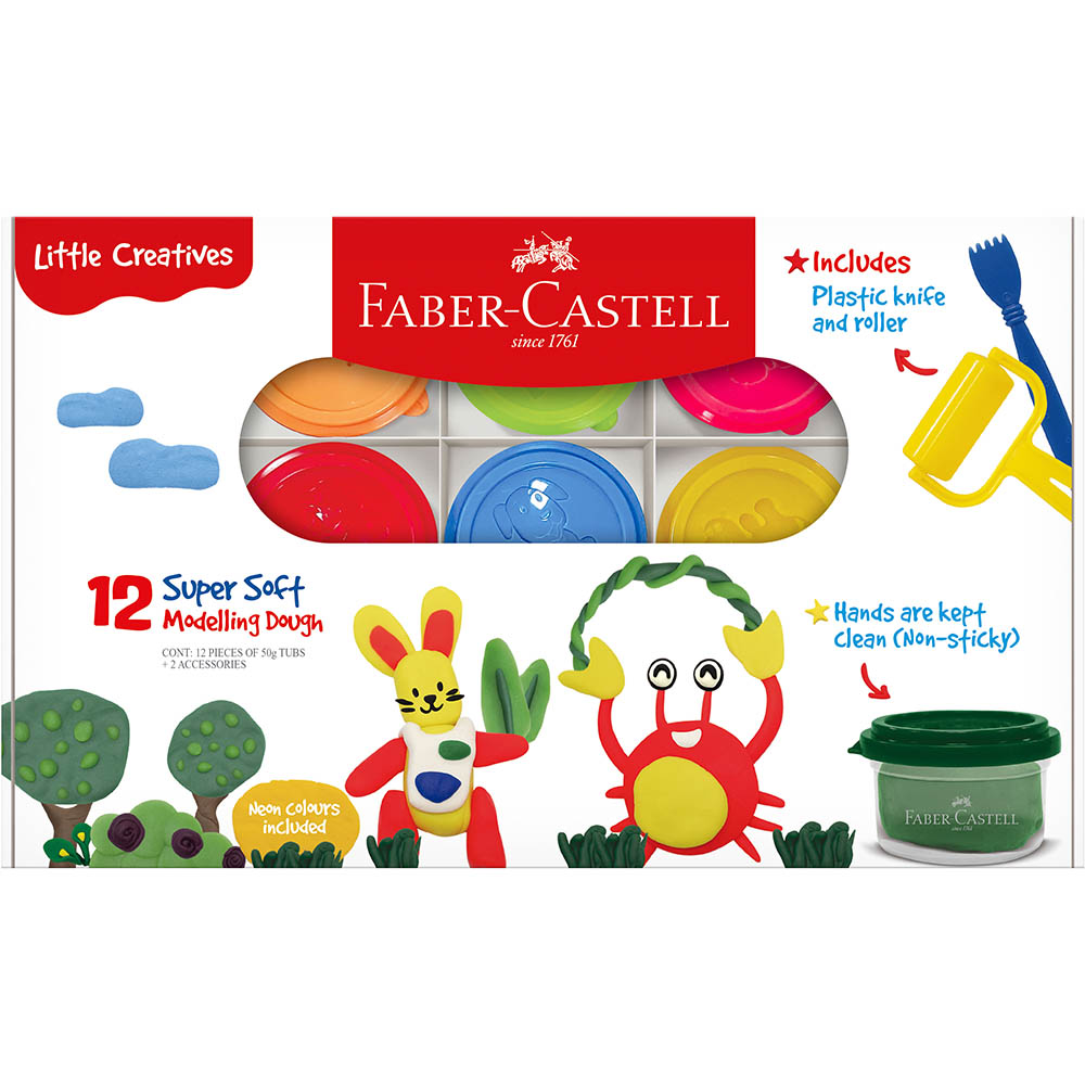 Image for FABER-CASTELL LITTLE CREATIVES MODELLING DOUGH 50G ASSORTED SET 12 from PaperChase Office National