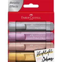 faber-castell textliner highlighter metallic assorted pack 4