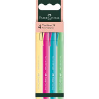 faber-castell textliner 38 pastel highlighters assorted pack 4