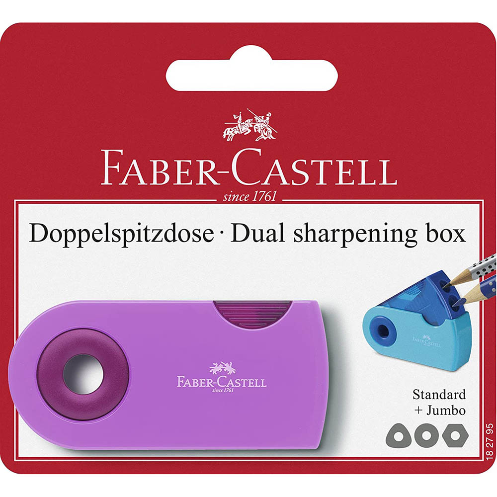 Image for FABER-CASTELL SLEEVE TREND BOX PENCIL SHARPENER 2-HOLE ASSORTED from Express Office National