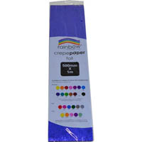 rainbow crepe paper foil 500mm x 1m blue