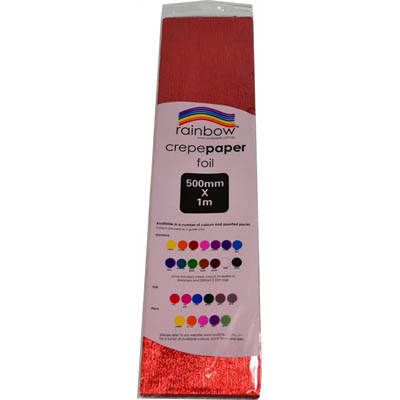 Image for RAINBOW CREPE PAPER FOIL 500MM X 1M RED from Our Town & Country Office National