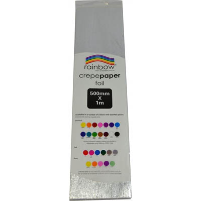 Image for RAINBOW CREPE PAPER FOIL 500MM X 1M SILVER from Our Town & Country Office National