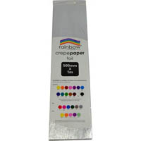 rainbow crepe paper foil 500mm x 1m silver