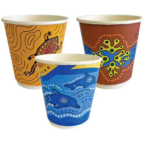 Image for ENVIROCHOICE KEIP SERIES INDIGENOUS CUP DOUBLE WALL 280ML PACK 25 from Aztec Office National Melbourne