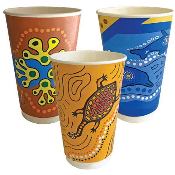 Image for ENVIROCHOICE KEIP SERIES INDIGENOUS CUP DOUBLE WALL 510ML PACK 25 from PaperChase Office National