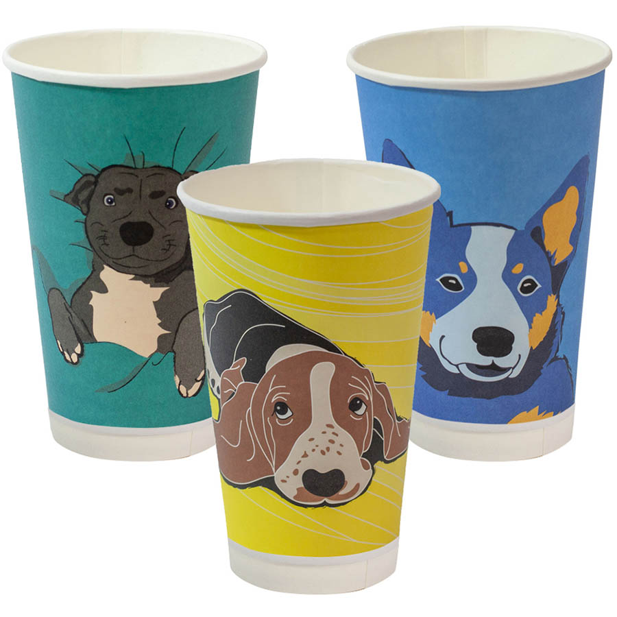 Image for ENVIROCHOICE DOG SERIES CUP DOUBLE WALL 510ML PACK 25 from PaperChase Office National