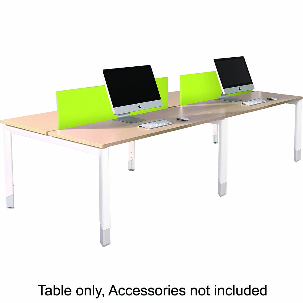 Image for OBLIQUE HEIGHT ADJUSTABLE 4 PERSON BACK TO BACK DESK 2400 X 1500 X 720MM SNOW MAPLE from Angletons Office National