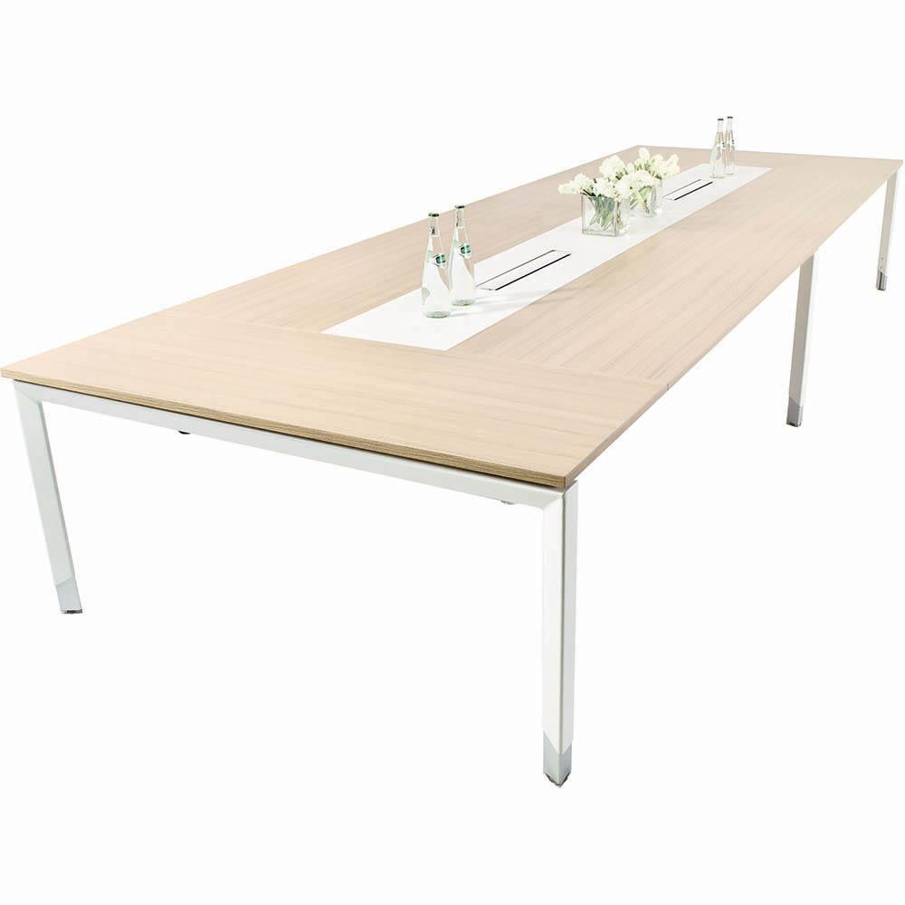 Image for OBLIQUE HEIGHT ADJUSTABLE BOARDROOM TABLE 2400 X 1200 X 720MM SNOW MAPLE from Angletons Office National
