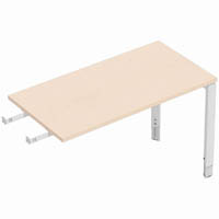 oblique height adjustable desk return 1200 x 600mm snow maple