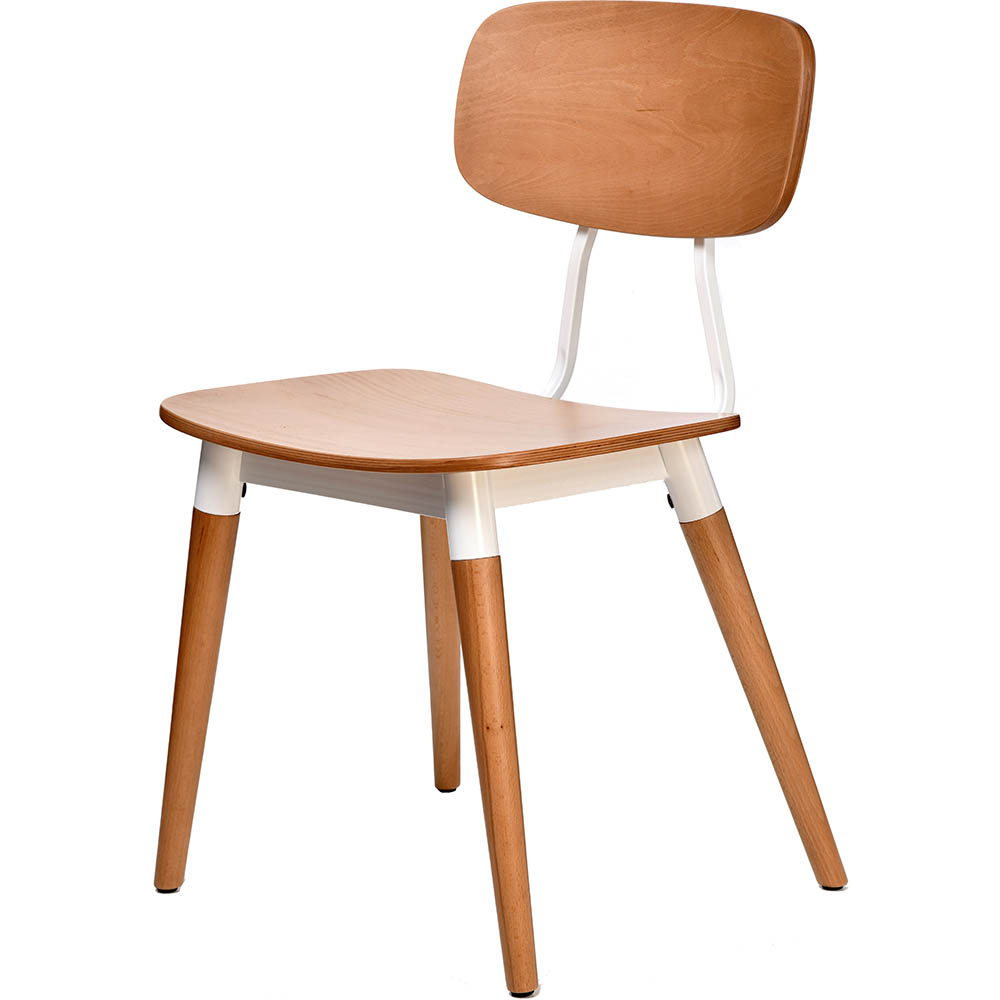 Image for FELIX CHAIR PLY SEAT NATURAL WHITE FRAME from Complete Stationery Office National (Devonport & Burnie)